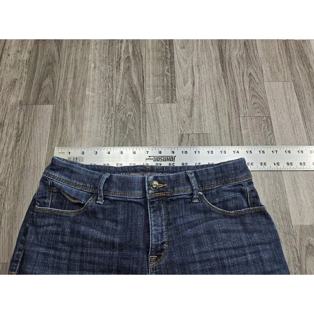 Chicos Jeans Womens 0 Blue So Slimming Girlfriend Crop Medium Wash Denim Zip Fly